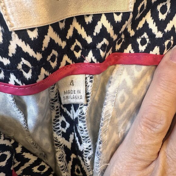 Kenar Cropped Pants Women's Size 4 Blue & White Geometric Print Trousers NEW NWT - Picture 5 of 10